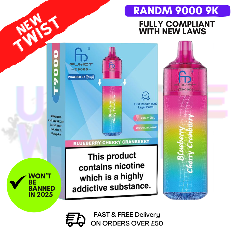 Blueberry Cherry Cranberry RandM T9000 9K Replacable Pod Kit